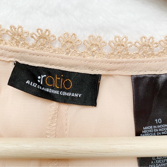 Nude Sheer Peasant Blouse - Picture 3 of 10